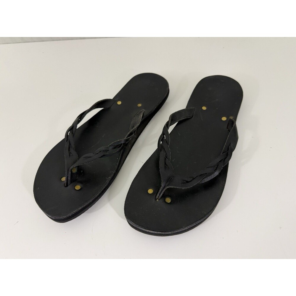 Kiwi Sandals Black Leather Vibram Soles Women’s Sz 10 Style No. 18 Elevated Fem